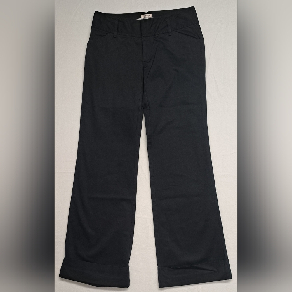 Old Navy Pants 1 Stretch Low Waist Black Trousers Cuffed Wide Leg